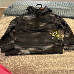 Athletic Works Black & Gray Kids Half-Zip Hoodie